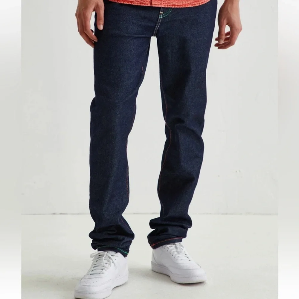 GUESS ORIGINALS X FriendsWithYou Jeans Slim Straight RAINBOW STITCHING
